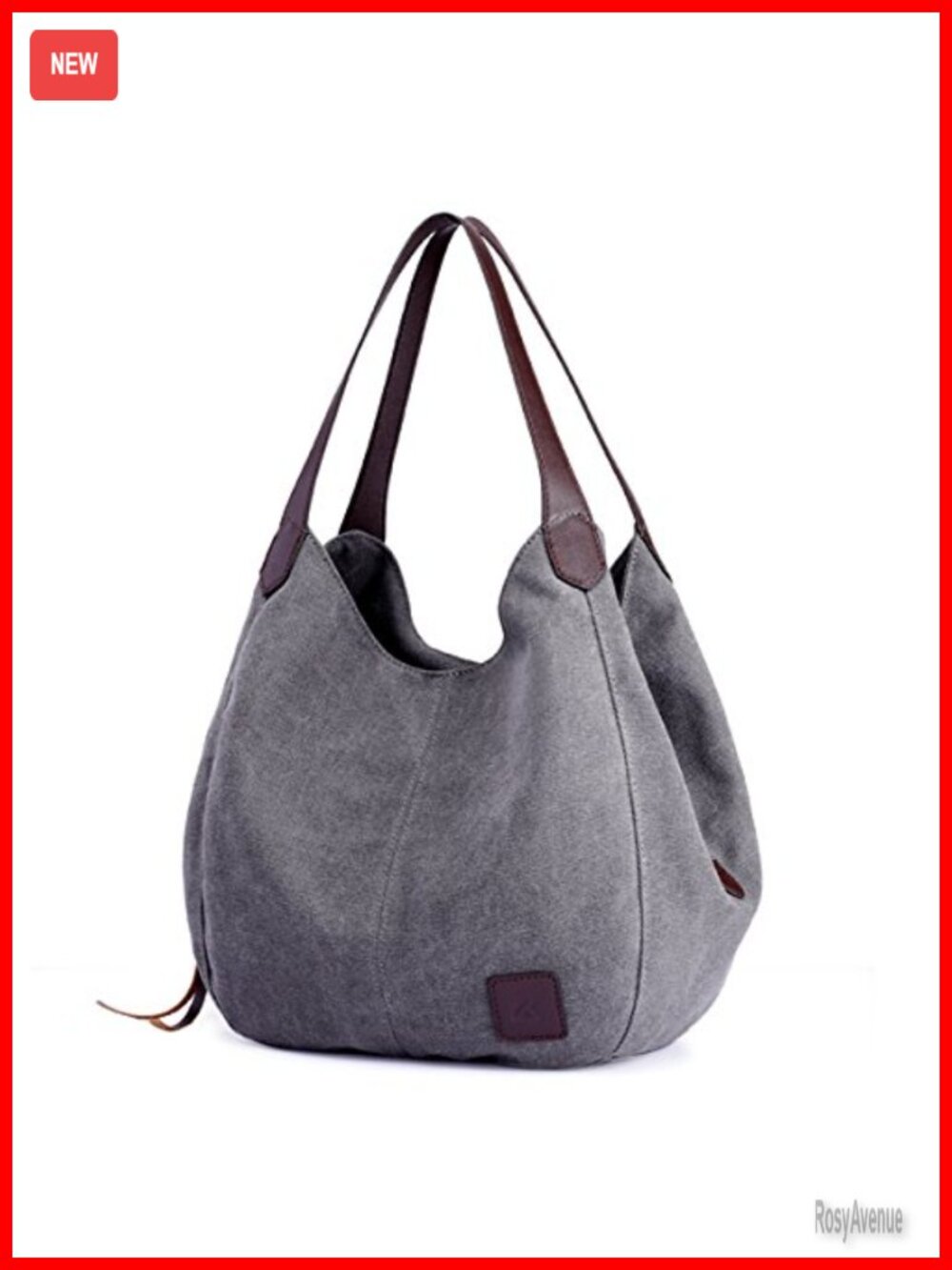 Canvas Hobo Shoulder Bag Multi-Pocket Tote Purse Handbag